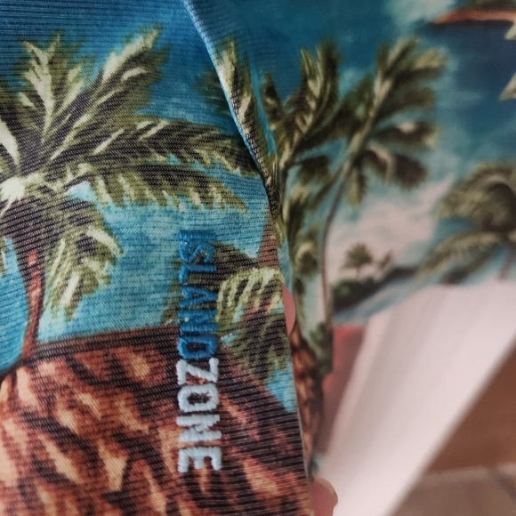 Tommy Bahama Tropical Island Camp Shirt Mens M Blue Hibiscus Tencel Hawaiian - Picture 7 of 11